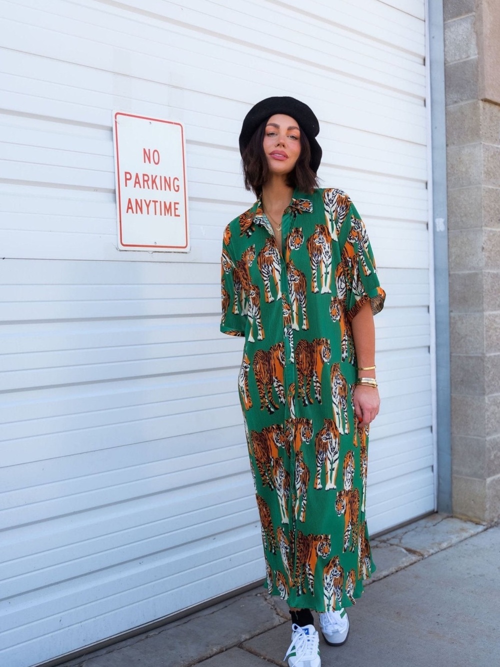 Dressed in LALA Green Tiger Print Maxi Dress